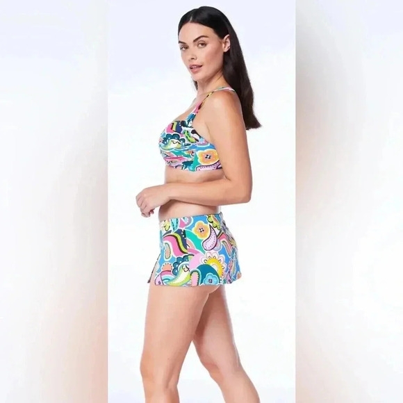 Bleu Rod Beattie Kore Shirred Underwire Bikini Swim Top and Skirted Bottom - Picture 3 of 15